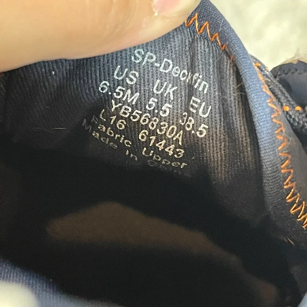 Sperry Top-Sider Deckfin Mens 6.5 Navy Blue Canvas Low Top Sneakers YB56830A